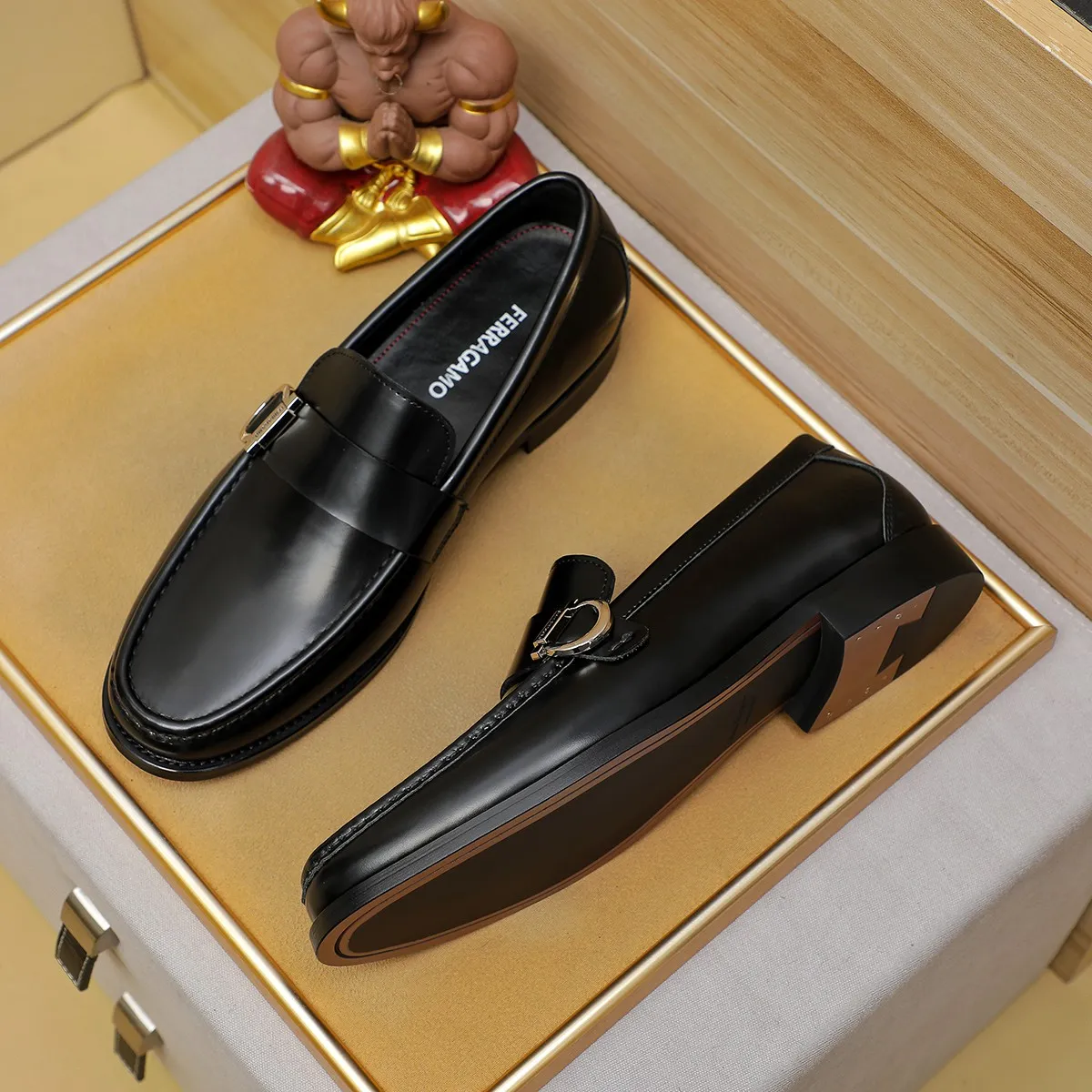 Men's shoes 250 Ferragamo [Ferragamo] top imported suit men's shoes 💯Original copy of the official website, product materials: selected imported embossed calfskin + luxury hardware buckle accessories ~ imported water-dyed cow 🐂 leather lining. Strong three-dimensional visual effect, original combination outsole, multiple colors available😘 Size: 39-44 (38.45.46. Customized)